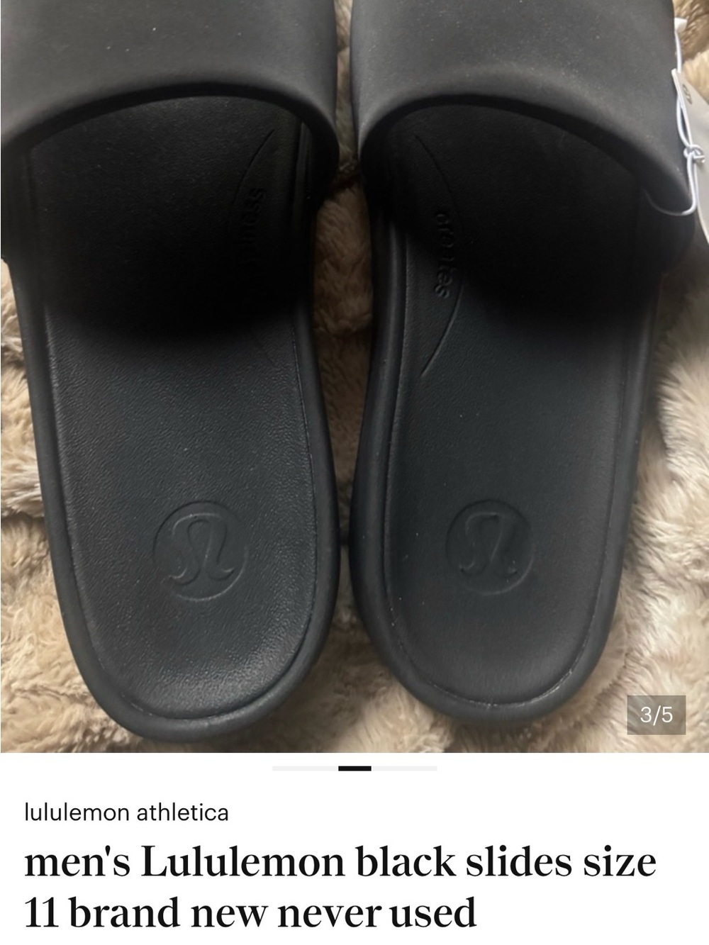 Men's lululemon athletica  Black Slide Sandals - Picture 5 of 5